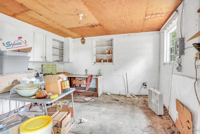 kitchen featuring white cabinetry