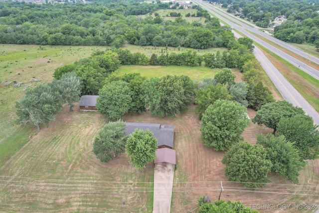 bird's eye view with a rural view