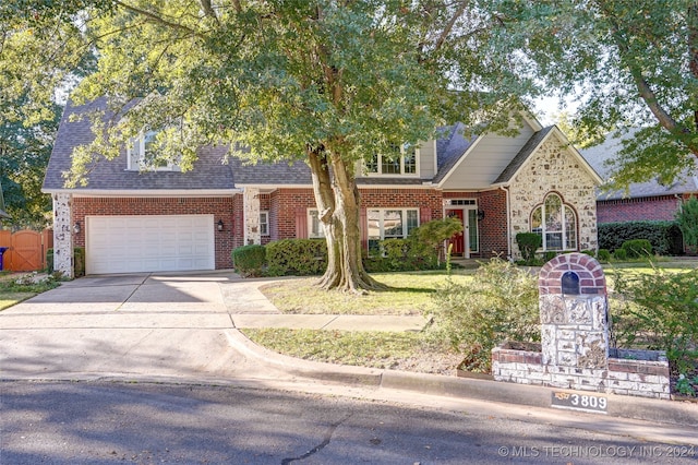 view of front of house with a garage