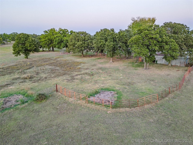 view of yard featuring a rural view