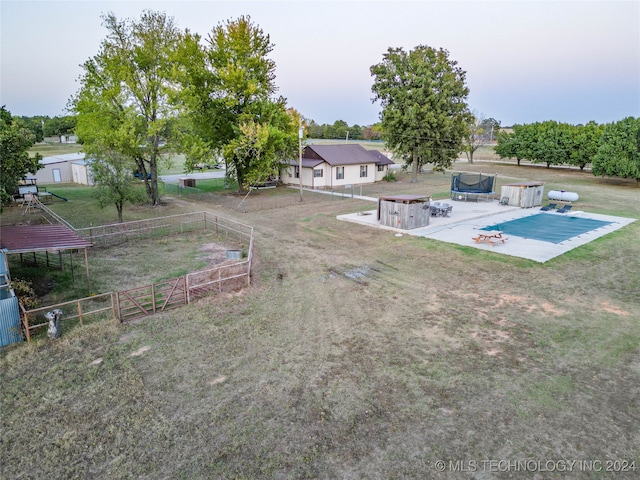 view of yard with a patio area