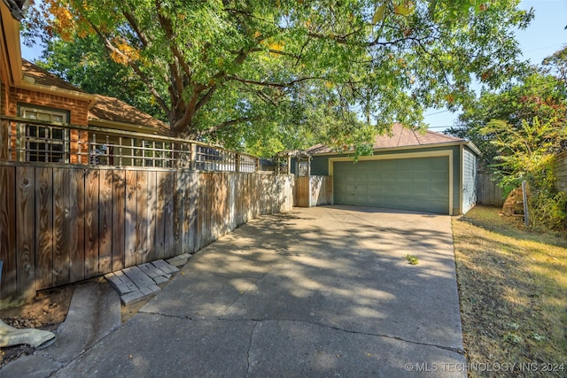 exterior space featuring a garage