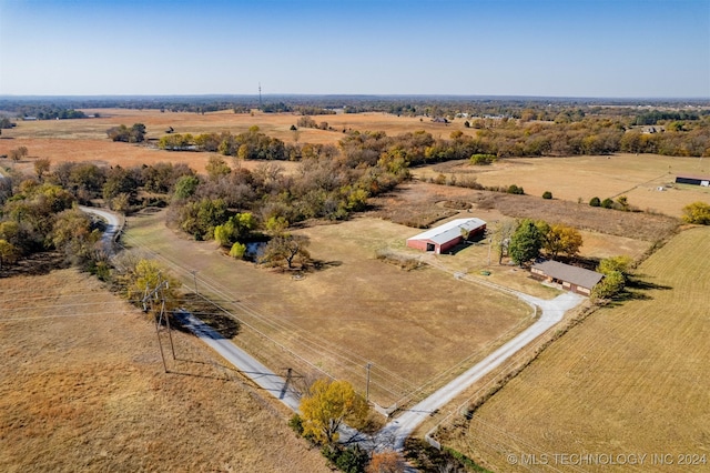 drone / aerial view with a rural view