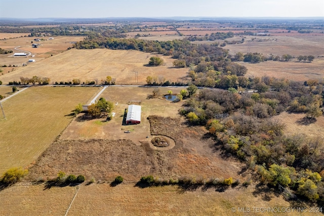 aerial view featuring a rural view