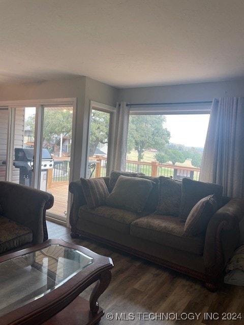 123 Falconhead Unit B, Burneyville, OK 73430 - living area with wood finished floors and a wealth of natural light