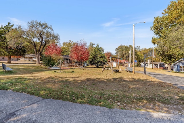 view of yard featuring a playground