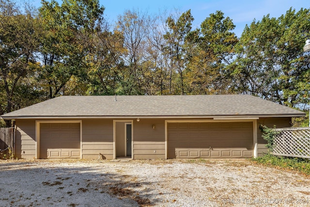 view of garage