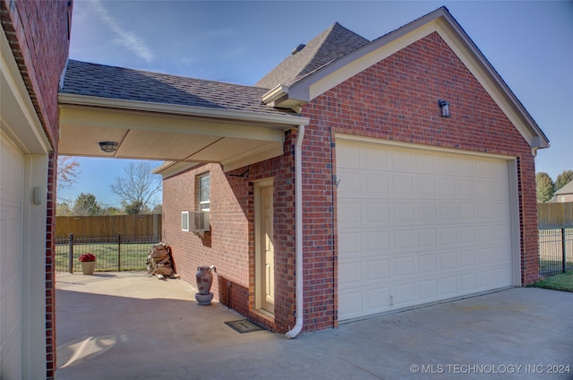 view of property exterior featuring a garage