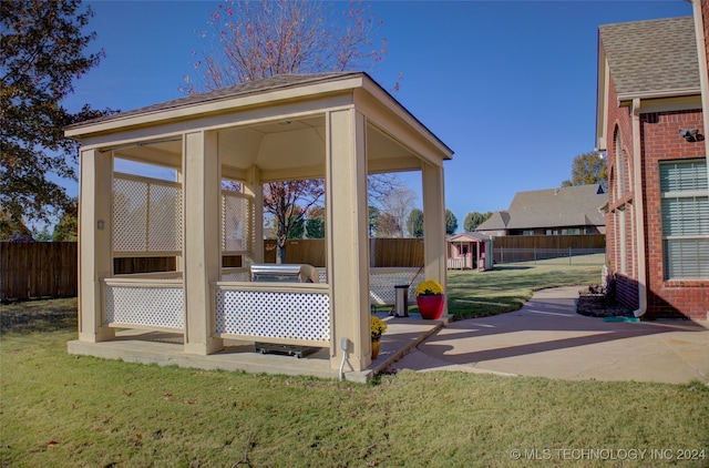 exterior space with a gazebo