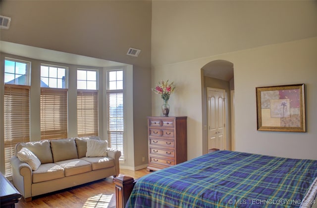 bedroom featuring light hardwood / wood-style flooring