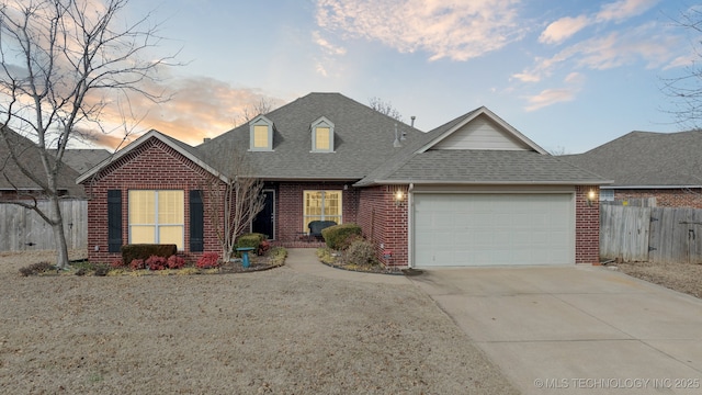 view of front of home featuring a garage