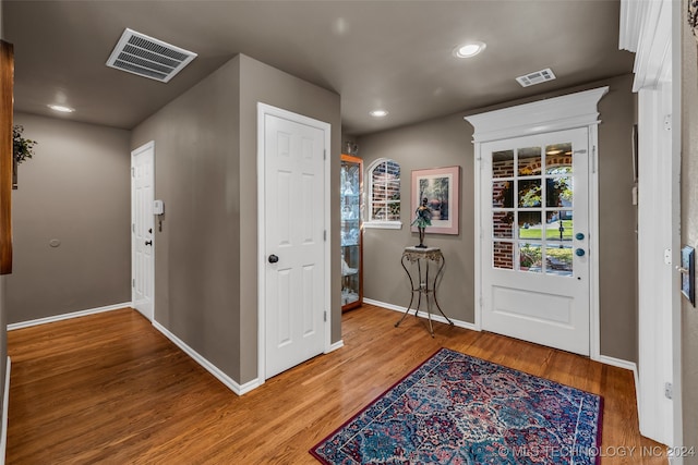 entryway featuring hardwood / wood-style floors