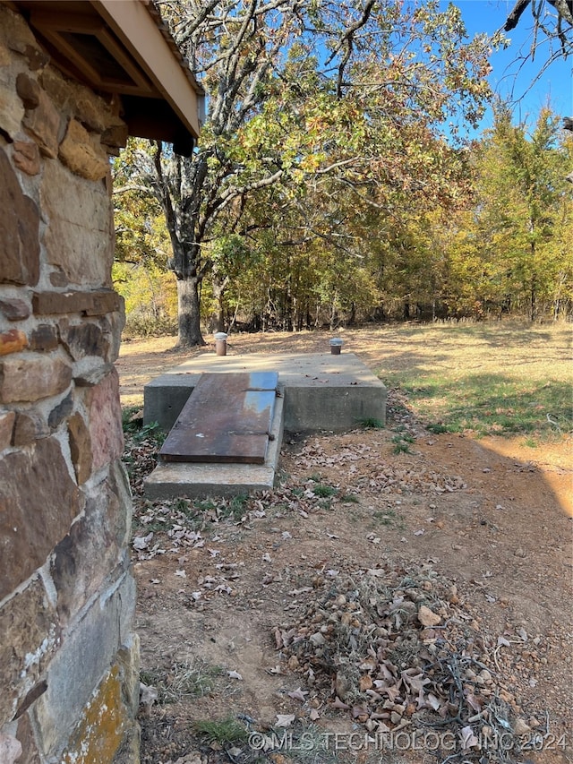 view of storm shelter