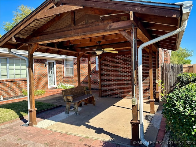 view of patio / terrace with ceiling fan