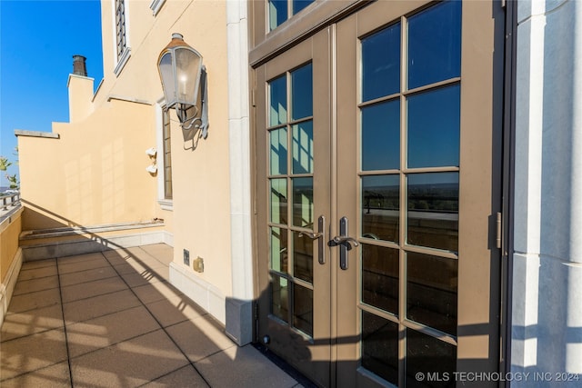 balcony with french doors