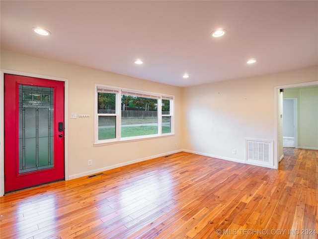 entrance foyer with light wood-type flooring