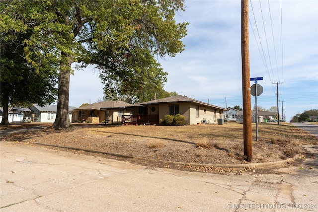 view of single story home