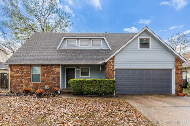 view of front of home with a garage