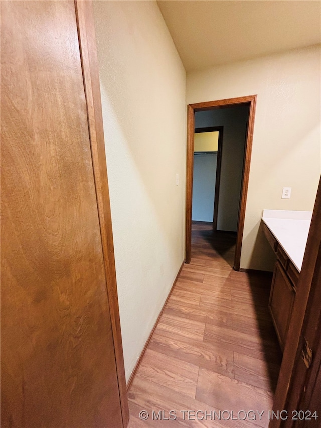 hall featuring light hardwood / wood-style floors