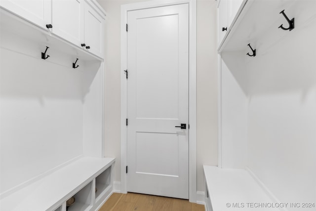 mudroom featuring light wood-type flooring