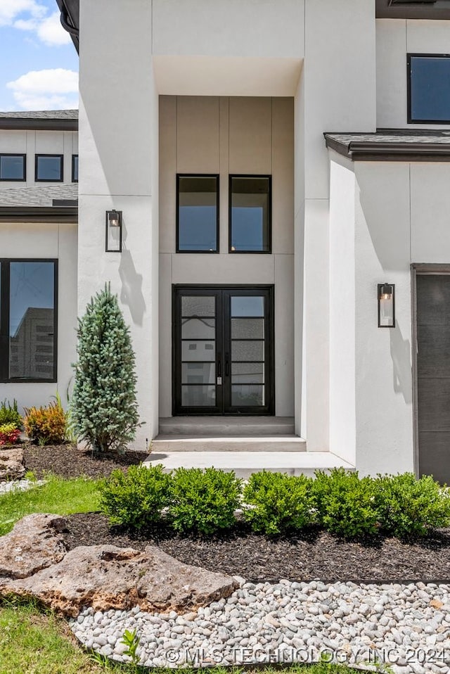 view of exterior entry with french doors