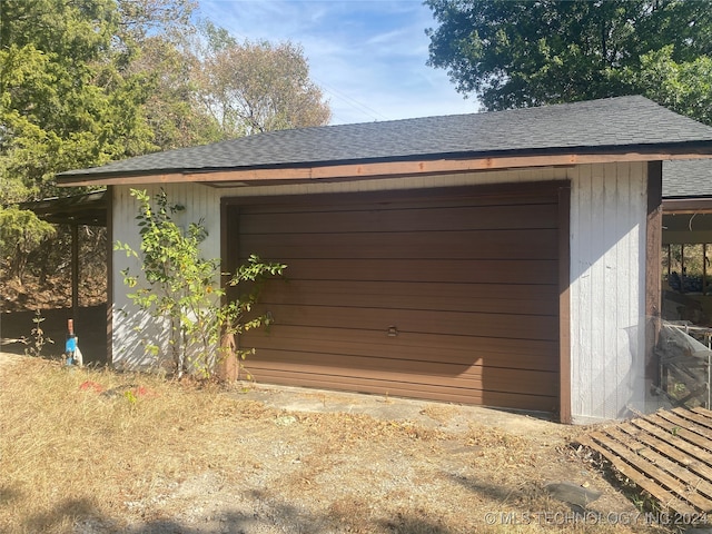 view of garage