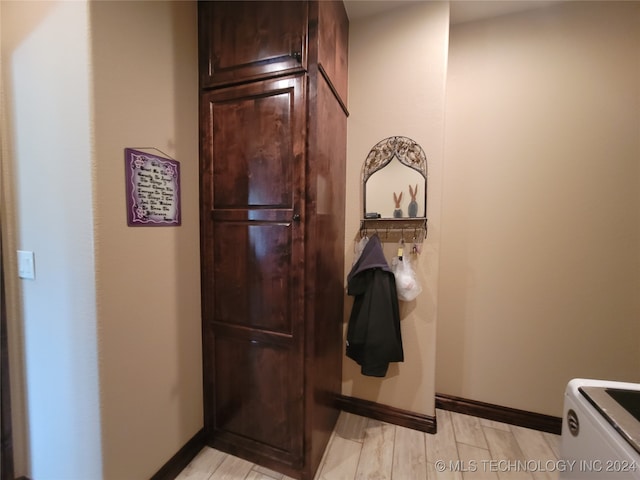 bathroom featuring wood-type flooring