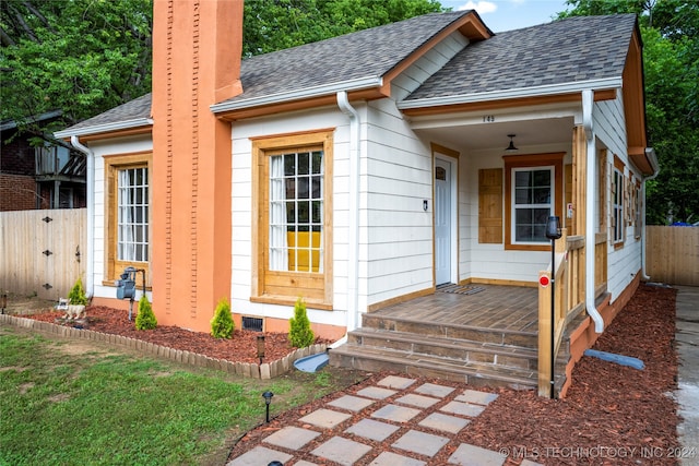 exterior space featuring covered porch