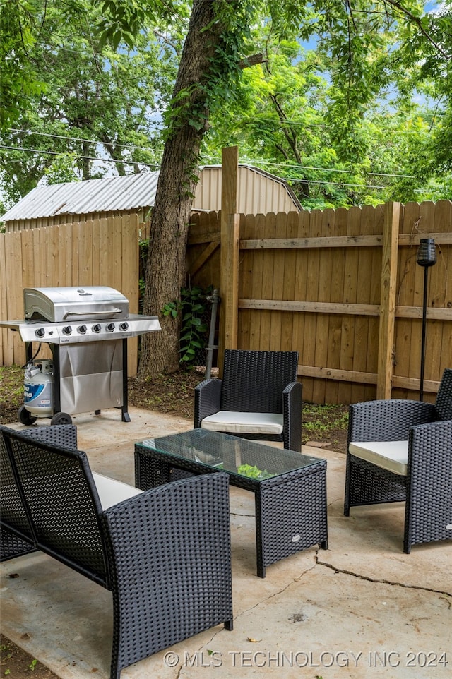 view of patio / terrace featuring grilling area