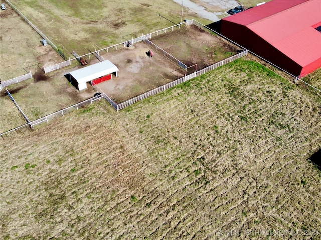 bird's eye view featuring a rural view