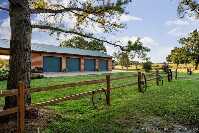 garage featuring fence