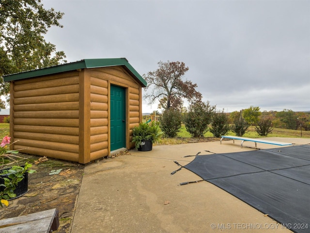 view of shed