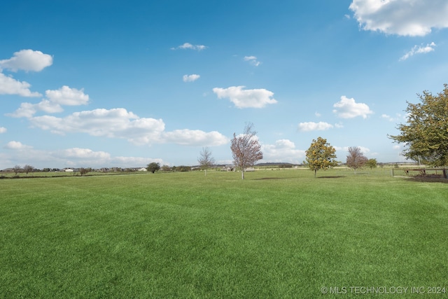 view of yard featuring a rural view