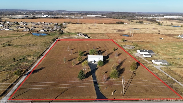 drone / aerial view with a rural view