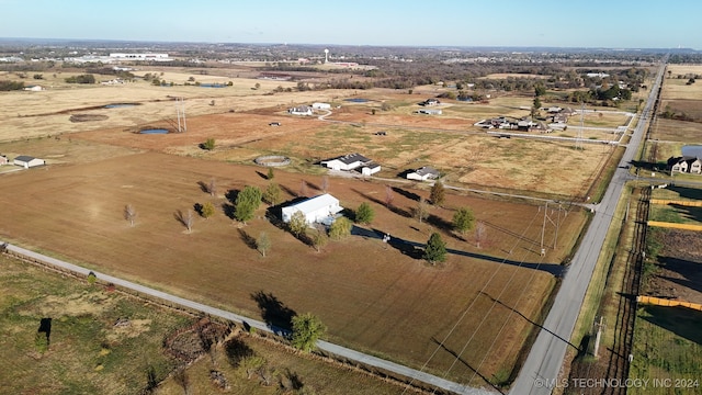 drone / aerial view with a rural view