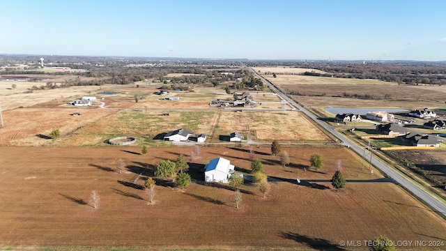 bird's eye view with a rural view