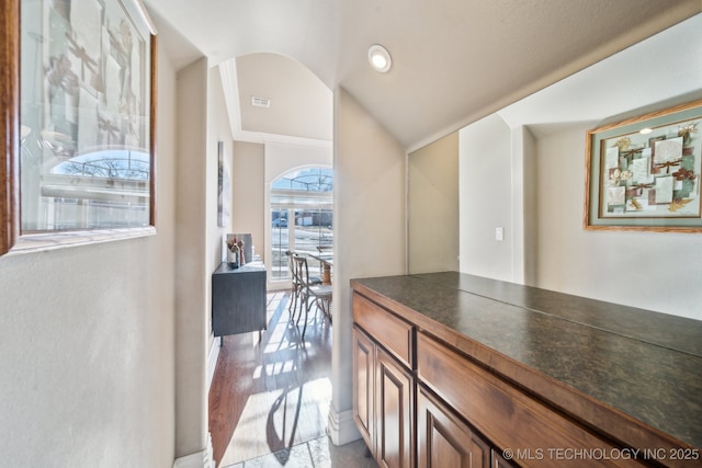 interior space with lofted ceiling