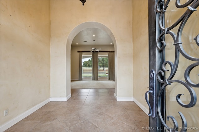 view of tiled foyer entrance