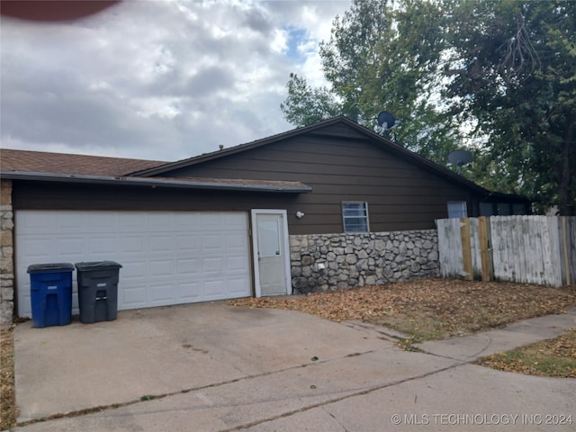 view of home's exterior featuring a garage