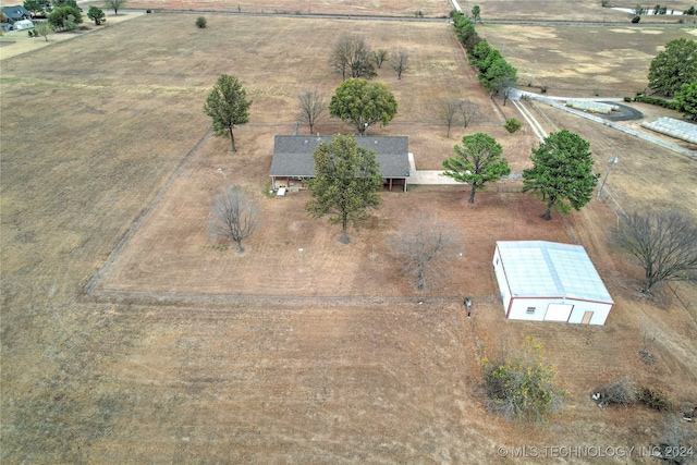 aerial view featuring a rural view