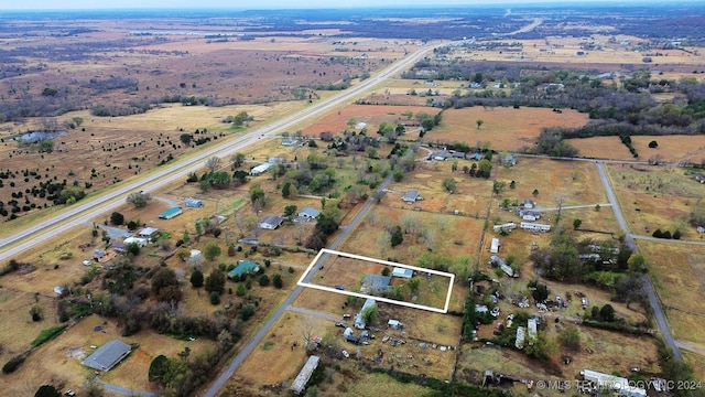 aerial view featuring a rural view