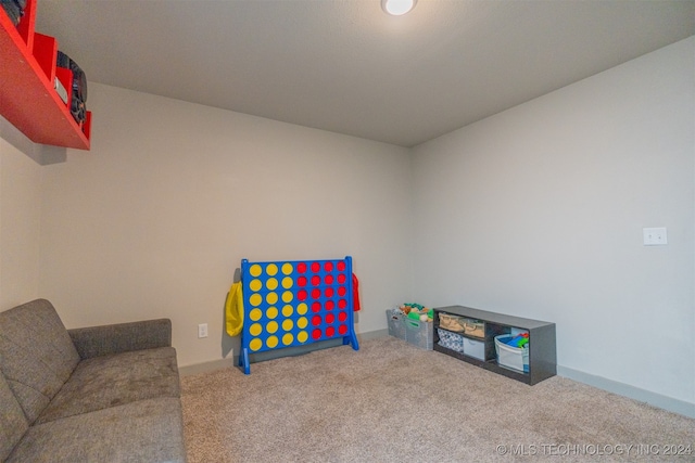 rec room featuring carpet