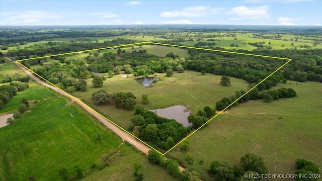 aerial view with a rural view