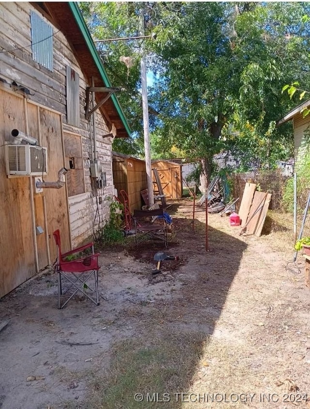 view of yard featuring cooling unit