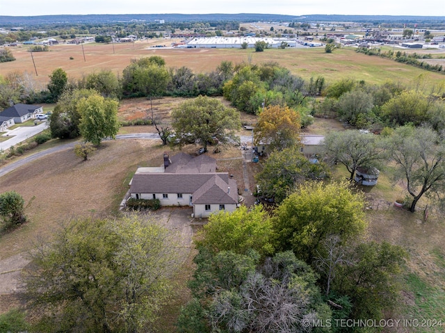 aerial view featuring a rural view