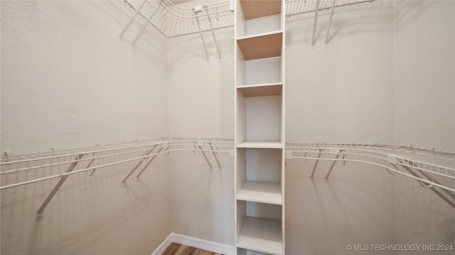 spacious closet featuring hardwood / wood-style floors