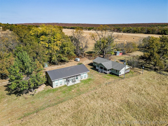 bird's eye view featuring a rural view