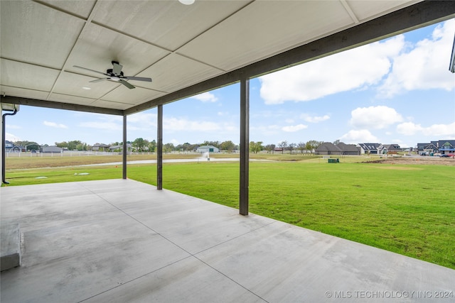 view of patio / terrace featuring ceiling fan