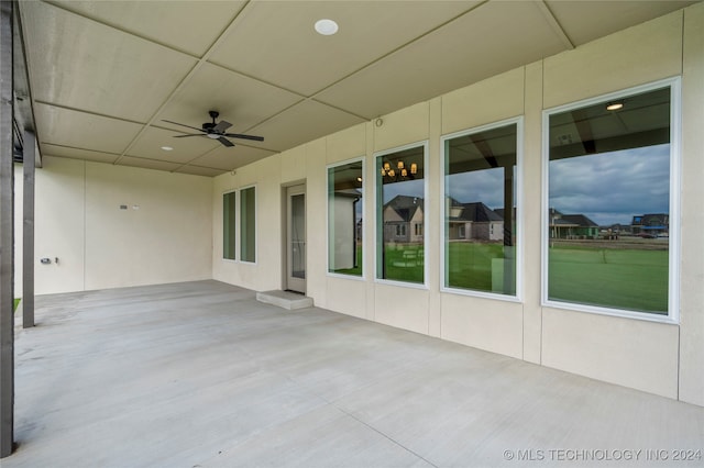 view of patio / terrace featuring ceiling fan