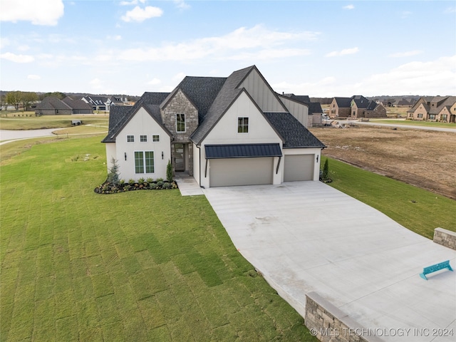 view of front of house with a front lawn